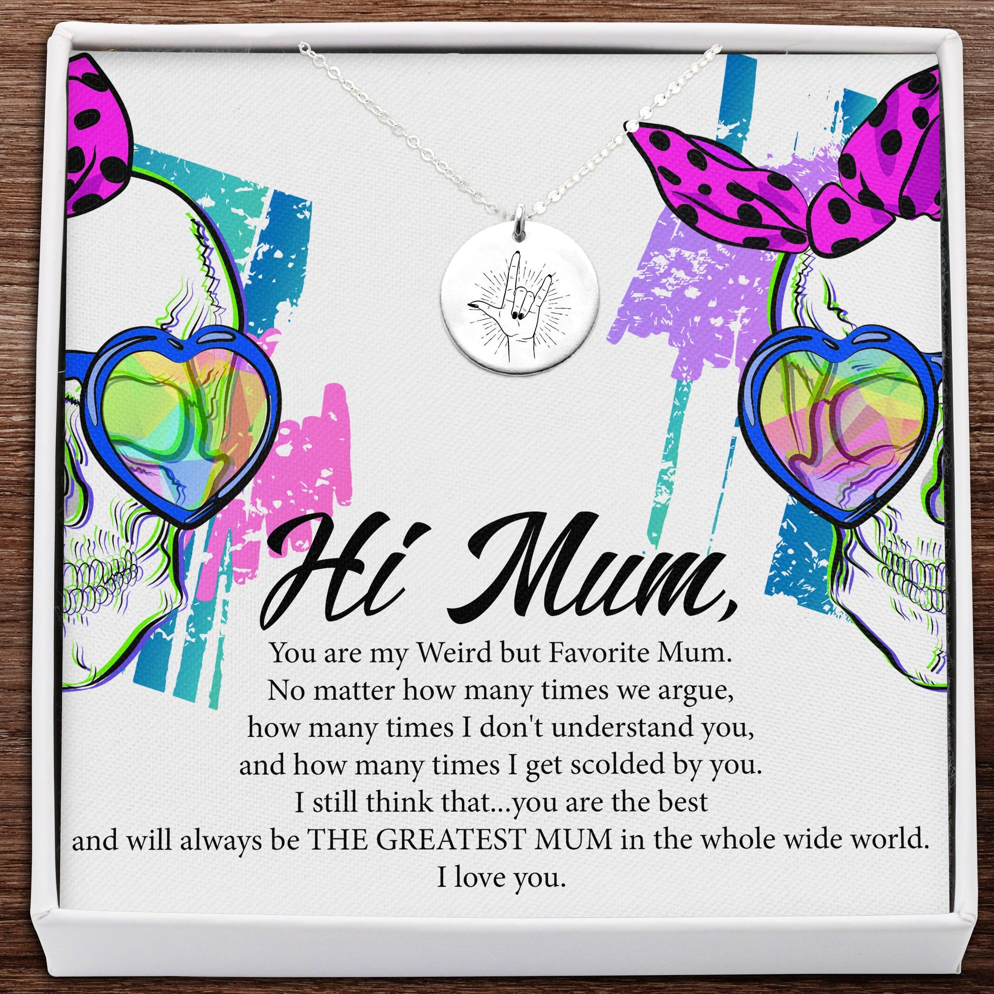 Round Necklace - To My Mum - The Greatest Mum - Augnev19001 - Gifts Holder