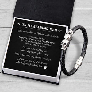 Skull Cuff Bracelet - Beard - To My Man - I Became Yours & You Became Mine - Augbbh26012 - Gifts Holder