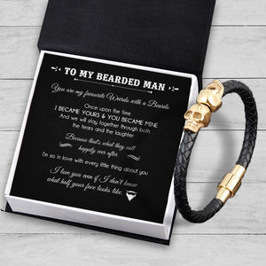 Skull Cuff Bracelet - Beard - To My Man - I Became Yours & You Became Mine - Augbbh26012 - Gifts Holder