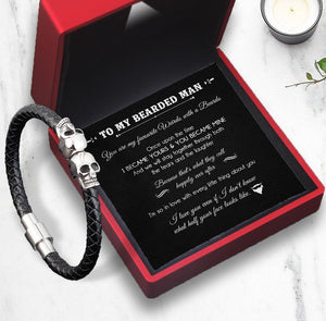 Skull Cuff Bracelet - Beard - To My Man - I Became Yours & You Became Mine - Augbbh26012 - Gifts Holder