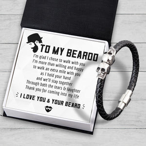 Skull Cuff Bracelet - Beard - To My Man - I Love You & Your Beard - Augbbh26013 - Gifts Holder