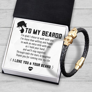 Skull Cuff Bracelet - Beard - To My Man - I Love You & Your Beard - Augbbh26013 - Gifts Holder