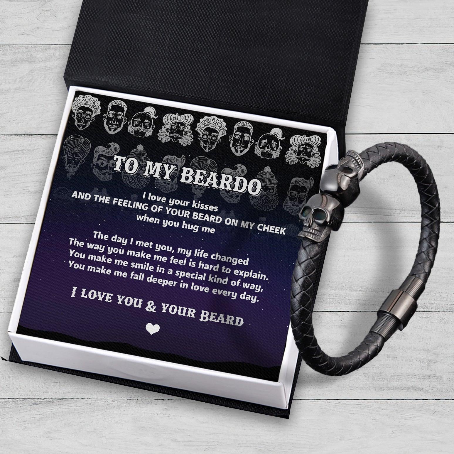 Skull Cuff Bracelet - Beard - To My Man - I Love You & Your Beard - Augbbh26014 - Gifts Holder
