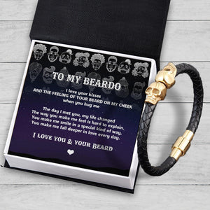 Skull Cuff Bracelet - Beard - To My Man - I Love You & Your Beard - Augbbh26014 - Gifts Holder