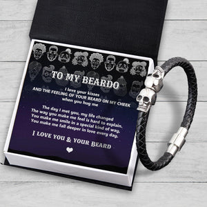 Skull Cuff Bracelet - Beard - To My Man - I Love You & Your Beard - Augbbh26014 - Gifts Holder