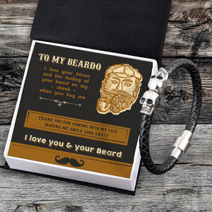 Skull Cuff Bracelet - Beard - To My Man - Thank You For Coming Into My Life - Augbbh26019 - Gifts Holder