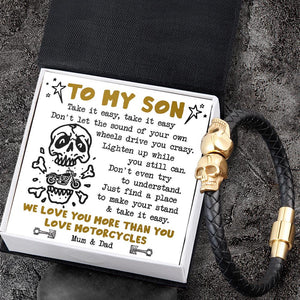 Skull Cuff Bracelet - Biker - To My Son - Take It Easy - Augbbh16012 - Gifts Holder