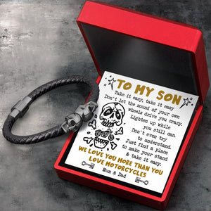 Skull Cuff Bracelet - Biker - To My Son - Take It Easy - Augbbh16012 - Gifts Holder