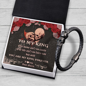 Skull Cuff Bracelet - Skull Cuff - To My Man - You Are My King Forever - Augbbh26008 - Gifts Holder