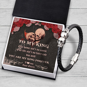 Skull Cuff Bracelet - Skull Cuff - To My Man - You Are My King Forever - Augbbh26008 - Gifts Holder
