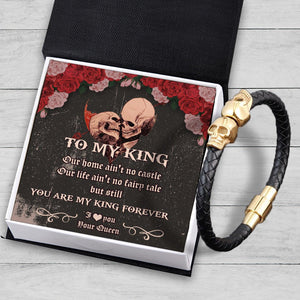 Skull Cuff Bracelet - Skull Cuff - To My Man - You Are My King Forever - Augbbh26008 - Gifts Holder