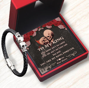 Skull Cuff Bracelet - Skull Cuff - To My Man - You Are My King Forever - Augbbh26008 - Gifts Holder