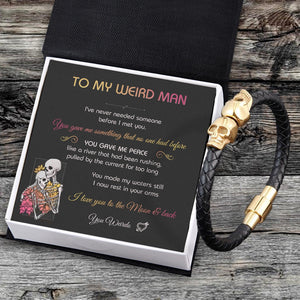 Skull Cuff Bracelet - Skull - To My Man - I Love You To The Moon & Back - Augbbh26015 - Gifts Holder