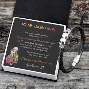 Skull Cuff Bracelet - Skull - To My Man - I Love You To The Moon & Back - Augbbh26015 - Gifts Holder