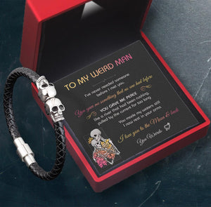 Skull Cuff Bracelet - Skull - To My Man - I Love You To The Moon & Back - Augbbh26015 - Gifts Holder