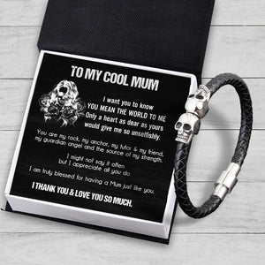 Skull Cuff Bracelet - Skull - To My Mum - I Thank You & Love You So Much - Augbbh19004 - Gifts Holder