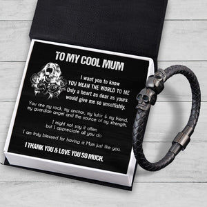 Skull Cuff Bracelet - Skull - To My Mum - I Thank You & Love You So Much - Augbbh19004 - Gifts Holder