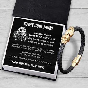 Skull Cuff Bracelet - Skull - To My Mum - I Thank You & Love You So Much - Augbbh19004 - Gifts Holder