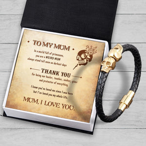 Skull Cuff Bracelet - Skull - To My Mum - You Are A Weird Mum - Augbbh19007 - Gifts Holder