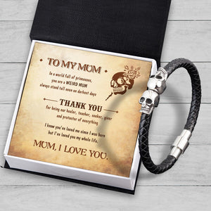 Skull Cuff Bracelet - Skull - To My Mum - You Are A Weird Mum - Augbbh19007 - Gifts Holder