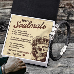 Skull Cuff Bracelet - Skull - To My Soulmate - When I Look Into Your Eye - Augbbh26023 - Gifts Holder