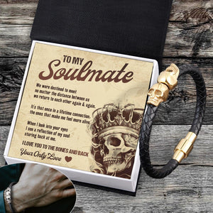 Skull Cuff Bracelet - Skull - To My Soulmate - When I Look Into Your Eye - Augbbh26023 - Gifts Holder