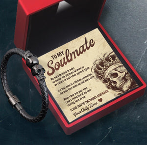 Skull Cuff Bracelet - Skull - To My Soulmate - When I Look Into Your Eye - Augbbh26023 - Gifts Holder