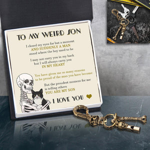 Skull Keychain Holder - Skull - To My Son - I Love You - Augkci16008 - Gifts Holder