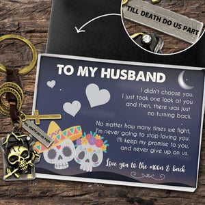 Skull Keychain - Skull - To My Husband - Love You To The Moon And Back - Augkcg14001 - Gifts Holder
