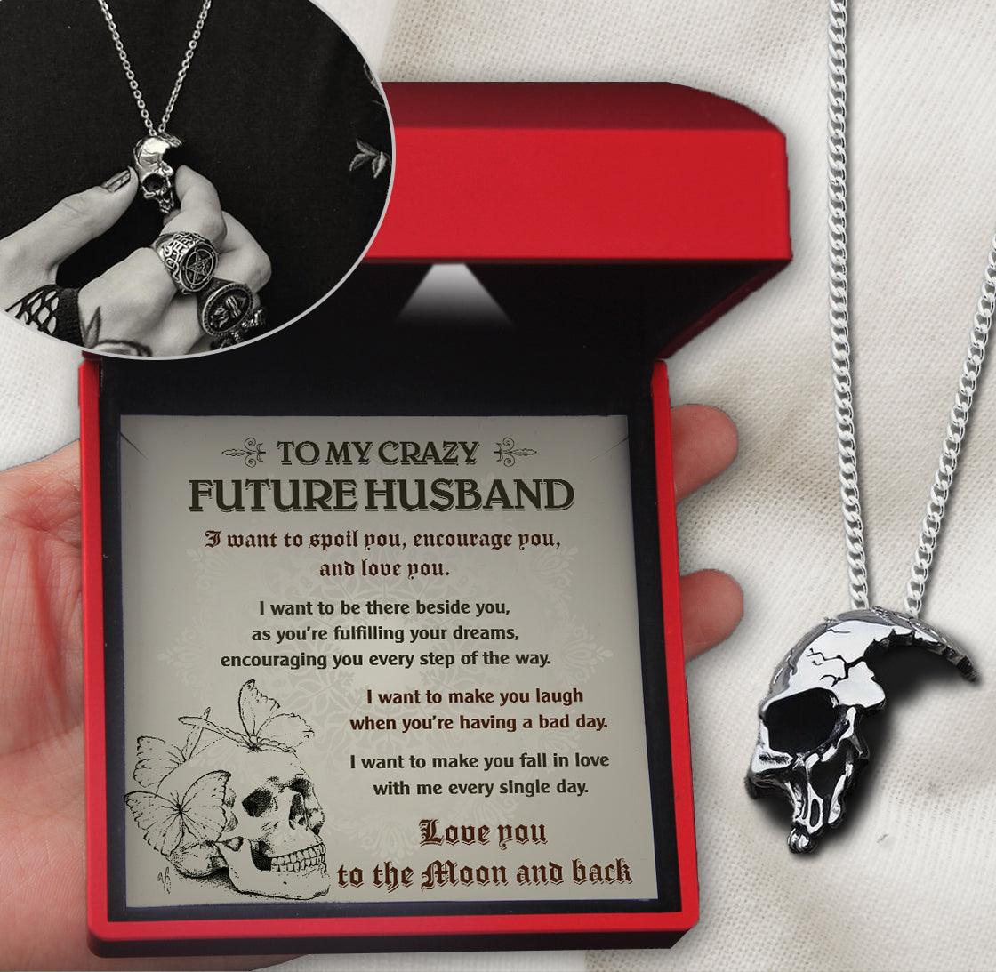 Skull Necklace - Skull - To My Future Husband - I Love You To The Moon & Back - Augnag24001 - Gifts Holder