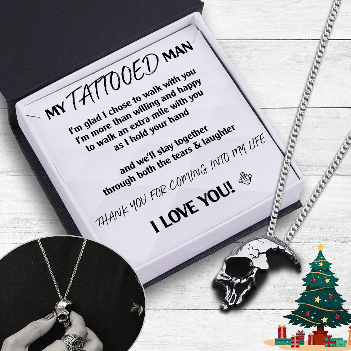 Skull Necklace - Tattoo - To My Man - I Love You - Augnag26006 - Gifts Holder