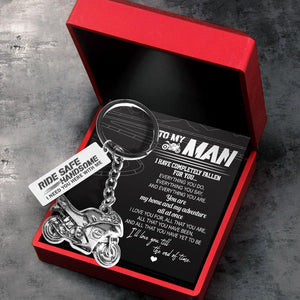 Sportbike Keychain - Biker - To My Man - Ride Safe, Handsome - Augkei26004 - Gifts Holder