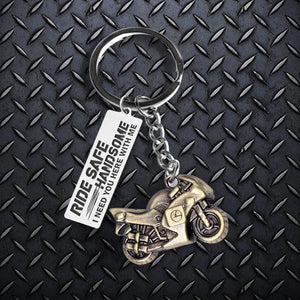 Sportbike Keychain - Biker - To My Man - Ride Safe, Handsome - Augkei26004 - Gifts Holder