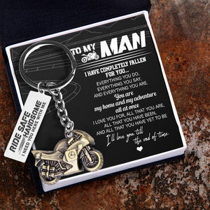 Sportbike Keychain - Biker - To My Man - Ride Safe, Handsome - Augkei26004 - Gifts Holder