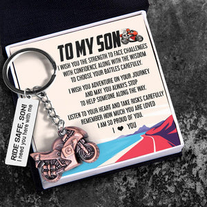 Sportbike Keychain - Biker - To My Son - I Love You - Augkei16004 - Gifts Holder