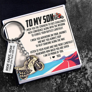 Sportbike Keychain - Biker - To My Son - I Love You - Augkei16004 - Gifts Holder