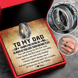Steel Wheel Ring - Biker - To My Dad - I Am So Lucky To Have You As My Father - Augri18003 - Gifts Holder