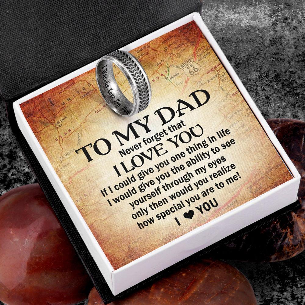 Steel Wheel Ring - Biker - To My Dad - Never Forget That I Love You - Augri18011 - Gifts Holder