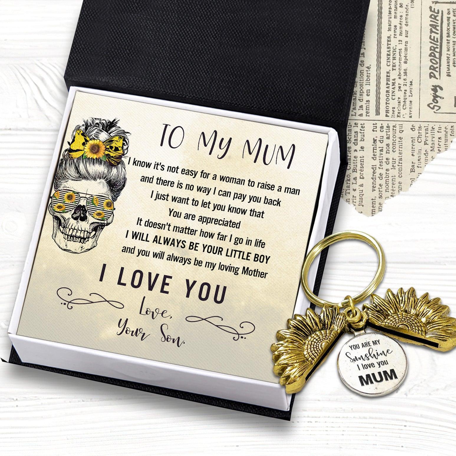 Sunflower Keychain - Skull - To My Mum - From Son - I Love You - Augkqb19004 - Gifts Holder