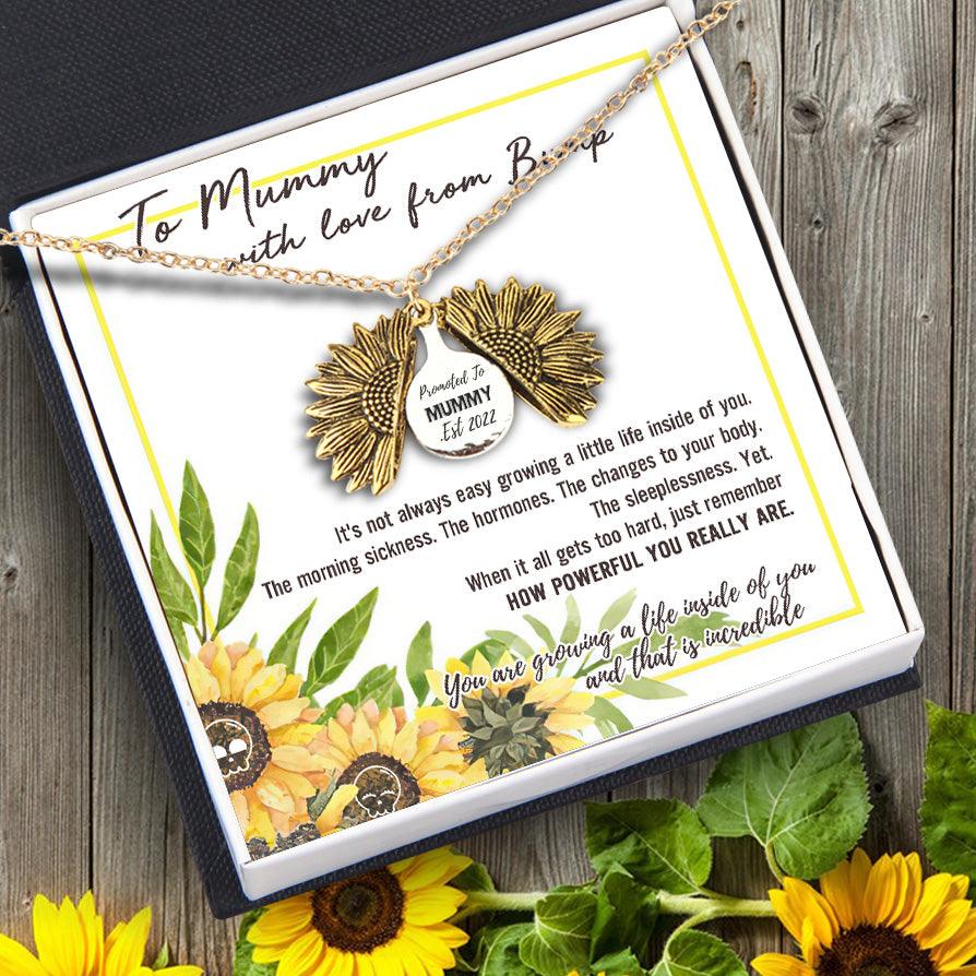 Sunflower Necklace - Skull - To My Mum - How Powerful You Really Are - Augns19006 - Gifts Holder