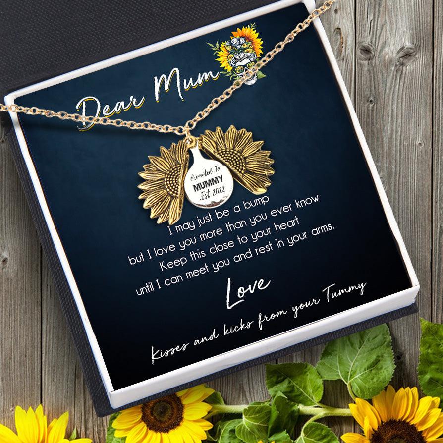 Sunflower Necklace - Skull - To My Mum-to-be - Kisses And Kicks From Your Tummy - Augns19004 - Gifts Holder