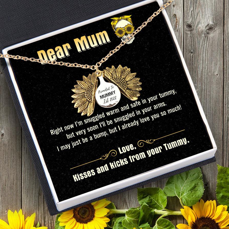 Sunflower Necklace - Skull - To My Mum-to-be - Kisses And Kicks From Your Tummy - Augns19005 - Gifts Holder