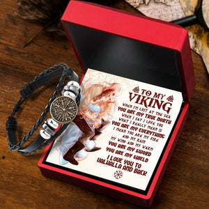 Viking Compass Bracelet - Viking - To Man - I Love You To Valhalla & Back - Augbla26002 - Gifts Holder