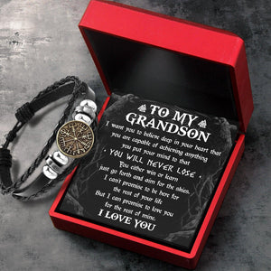 Viking Compass Bracelet - Viking - To My Grandson - You Will Never Lose - Augbla22001 - Gifts Holder