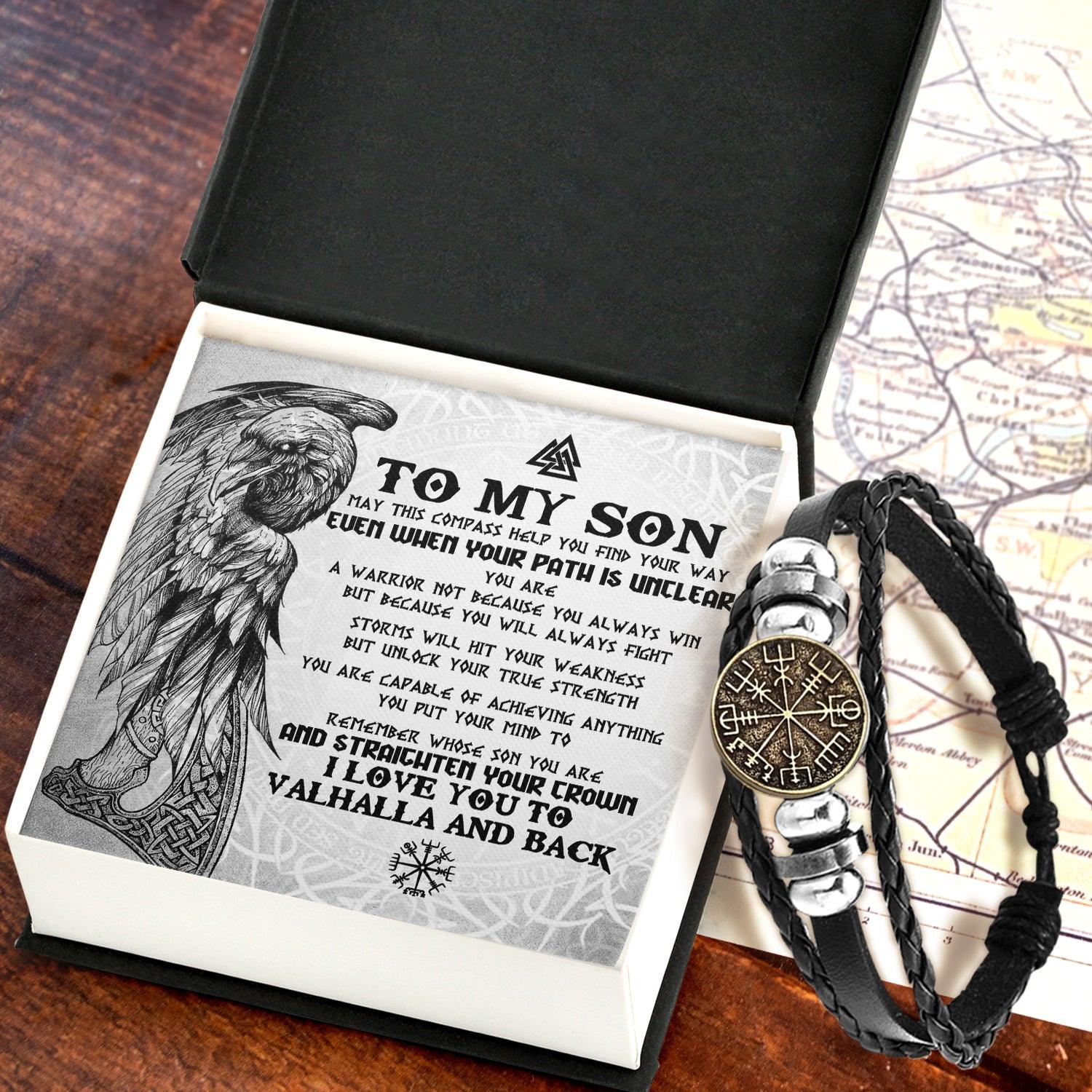 Viking Compass Bracelet - Viking - To My Son - I Love You To Valhalla And Back - Augbla16007 - Gifts Holder
