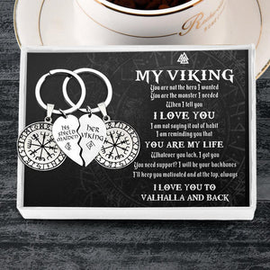 Viking Compass Couple Keychains - My Viking - You Are My Life - Augkdl26001 - Gifts Holder