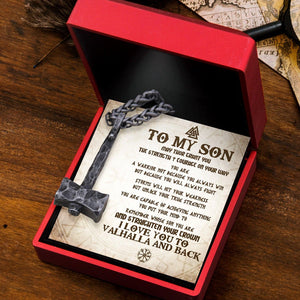 Viking Hammer Necklace - Viking - To My Son - I Love You To Vahalla And Back - Augnfr16003 - Gifts Holder