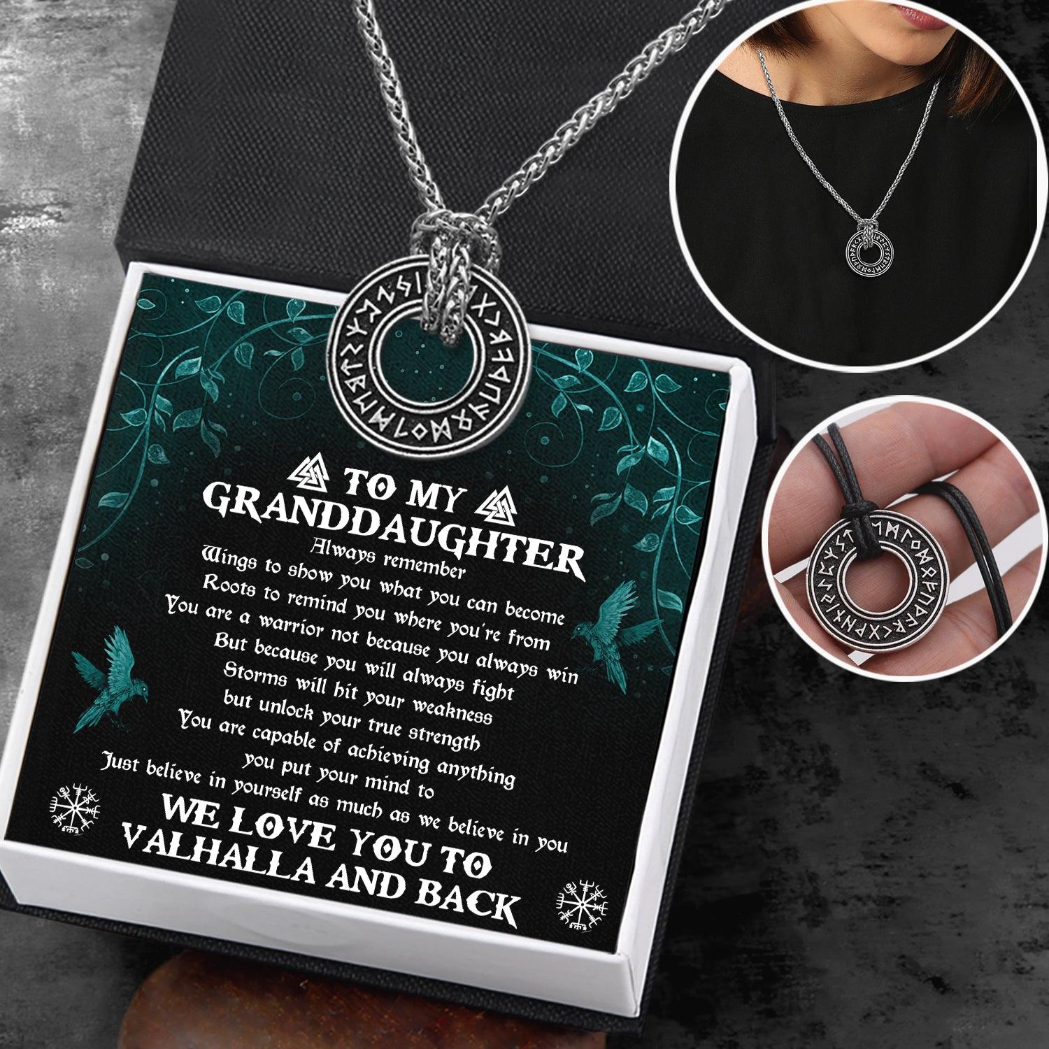 Viking Rune Necklace - Viking - To My Granddaughter - I Love You To Valhalla And Back - Augndy23001 - Gifts Holder