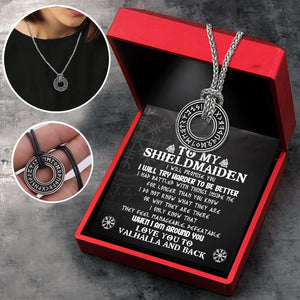 Viking Rune Necklace - Viking - To My Shield Maiden - I Love You To Valhalla And Back - Augndy13004 - Gifts Holder