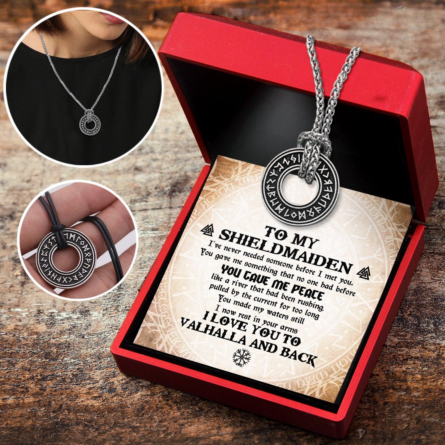 Viking Rune Necklace - Viking - To My Shield Maiden - You Gave Me Peace - Augndy13003 - Gifts Holder